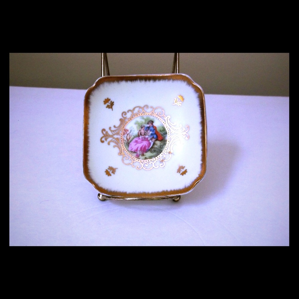 Lefton Fragonard Pin Dish Hand Painted DresserDish